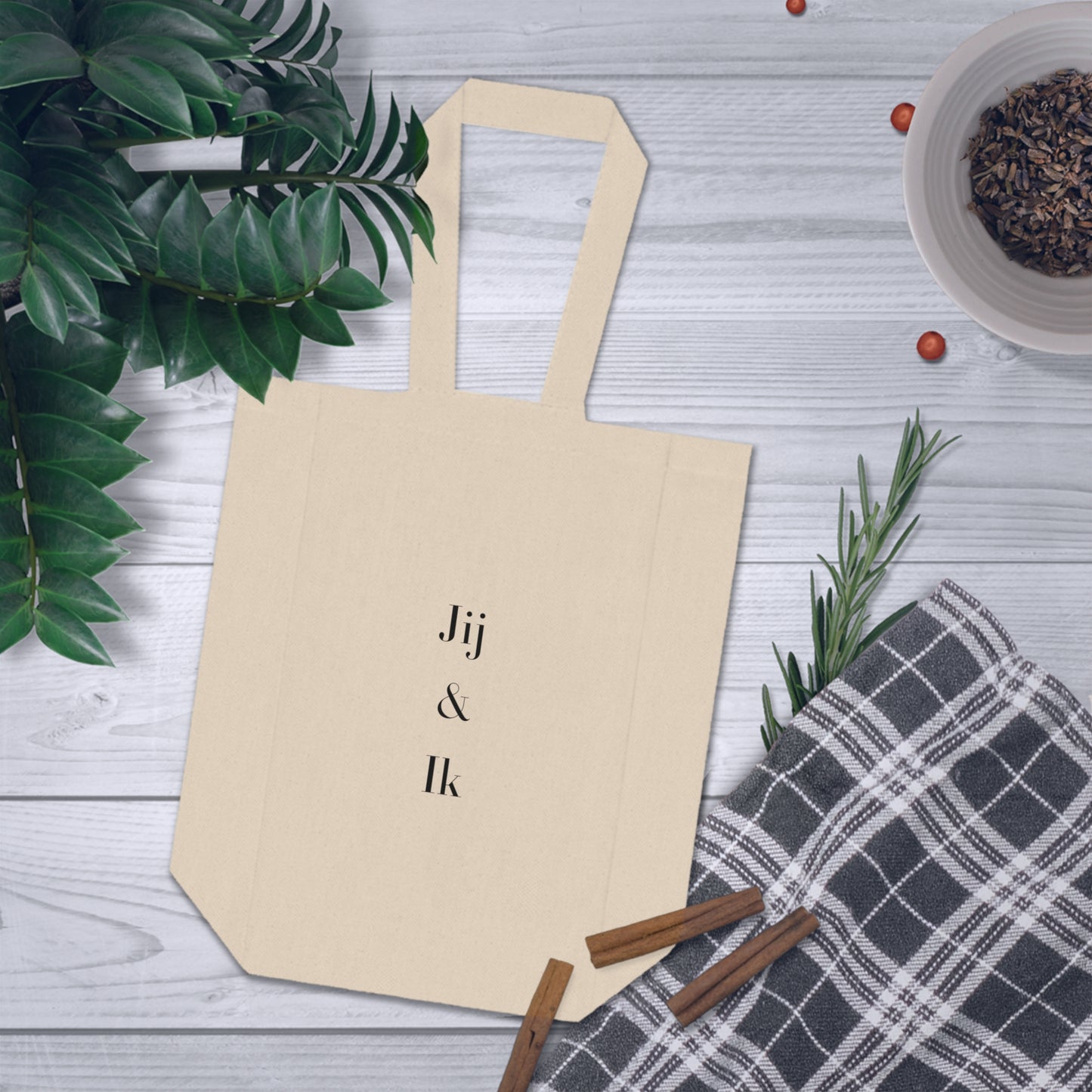 'Jij & Ik' Double Wine Tote Bag