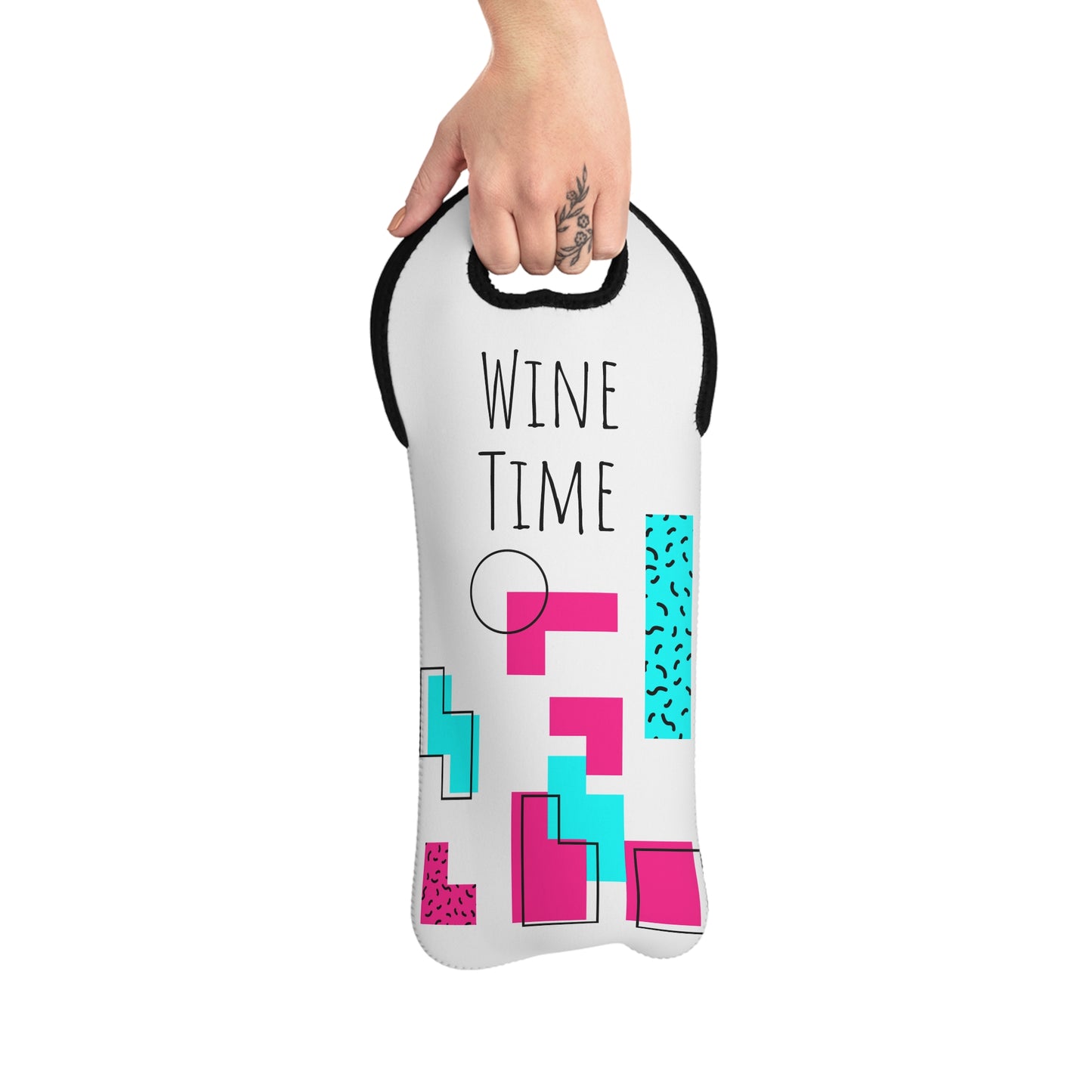 Wine Tote Bag with Colorful Design