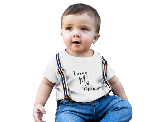 Cute Baby T-Shirt - 'Love My Granny' Design